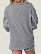 Women's Cute Color Block Long Sleeve Casual Top