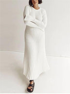Fall New Sleeved Knit Midi Dress