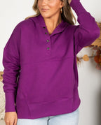 Women's Oversized Half Button Hoodie