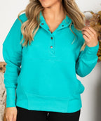 Women's Oversized Half Button Hoodie