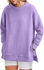 Women's Side Zipper Oversized Sweatshirt