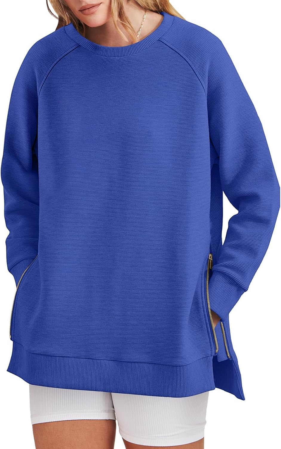 Women's Side Zipper Oversized Sweatshirt