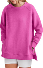 Women's Side Zipper Oversized Sweatshirt