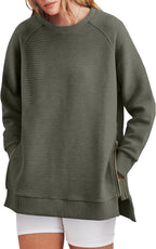 Women's Side Zipper Oversized Sweatshirt