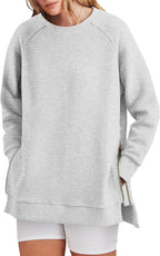 Women's Side Zipper Oversized Sweatshirt