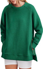 Women's Side Zipper Oversized Sweatshirt