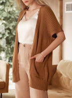 Women's Lightweight Short Sleeve Knitted Cardigan