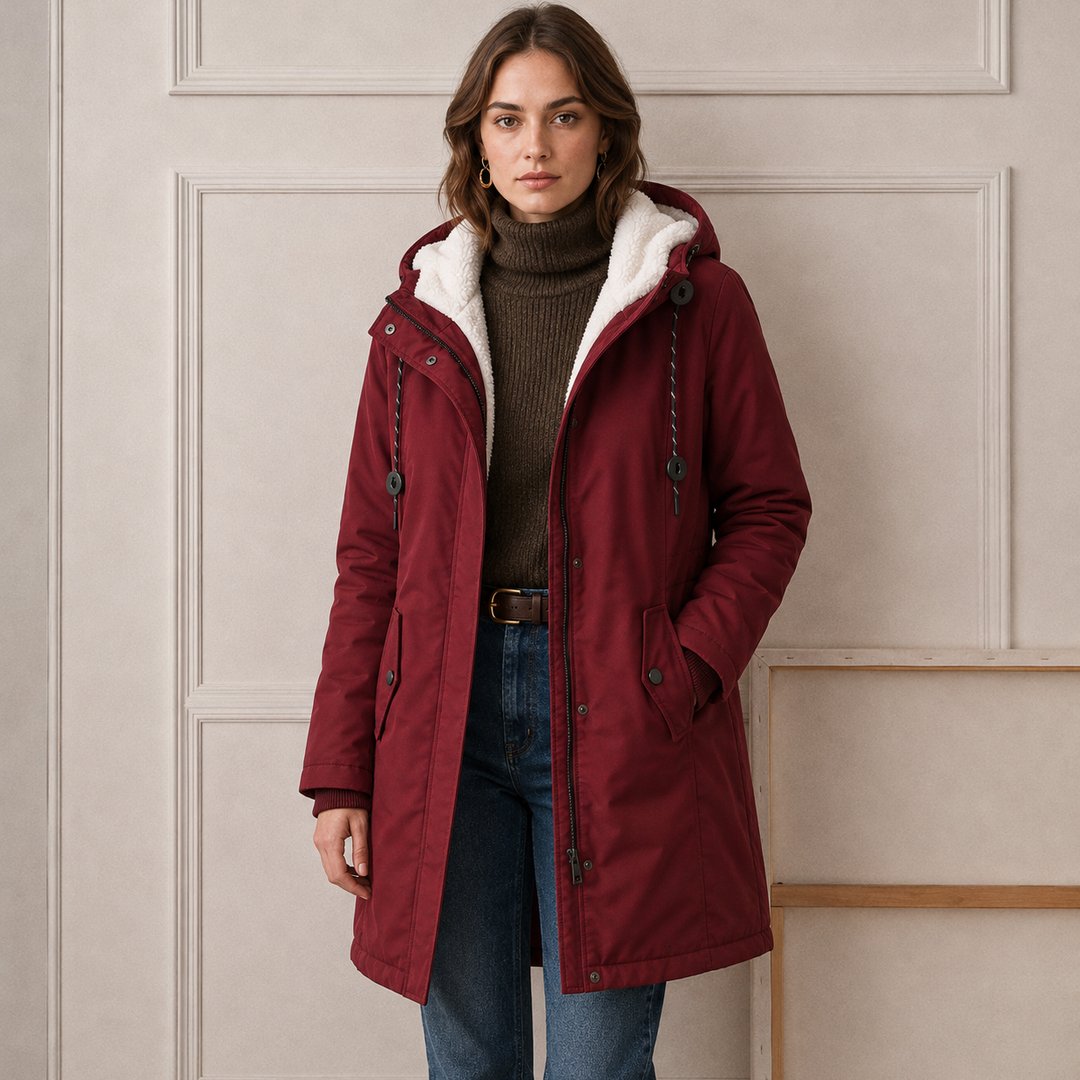Ernestina | Cozy Hooded Cold Weather Coat