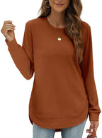 Women's High Low Curved Hem Tops