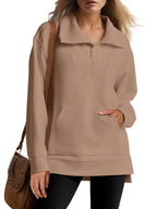 Women's Quarter Zip Oversized Knit Pullover