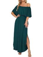 Women's Summer Floral Off-the-Shoulder Maxi Dress