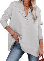 Women's Oversized Half Button Hoodie