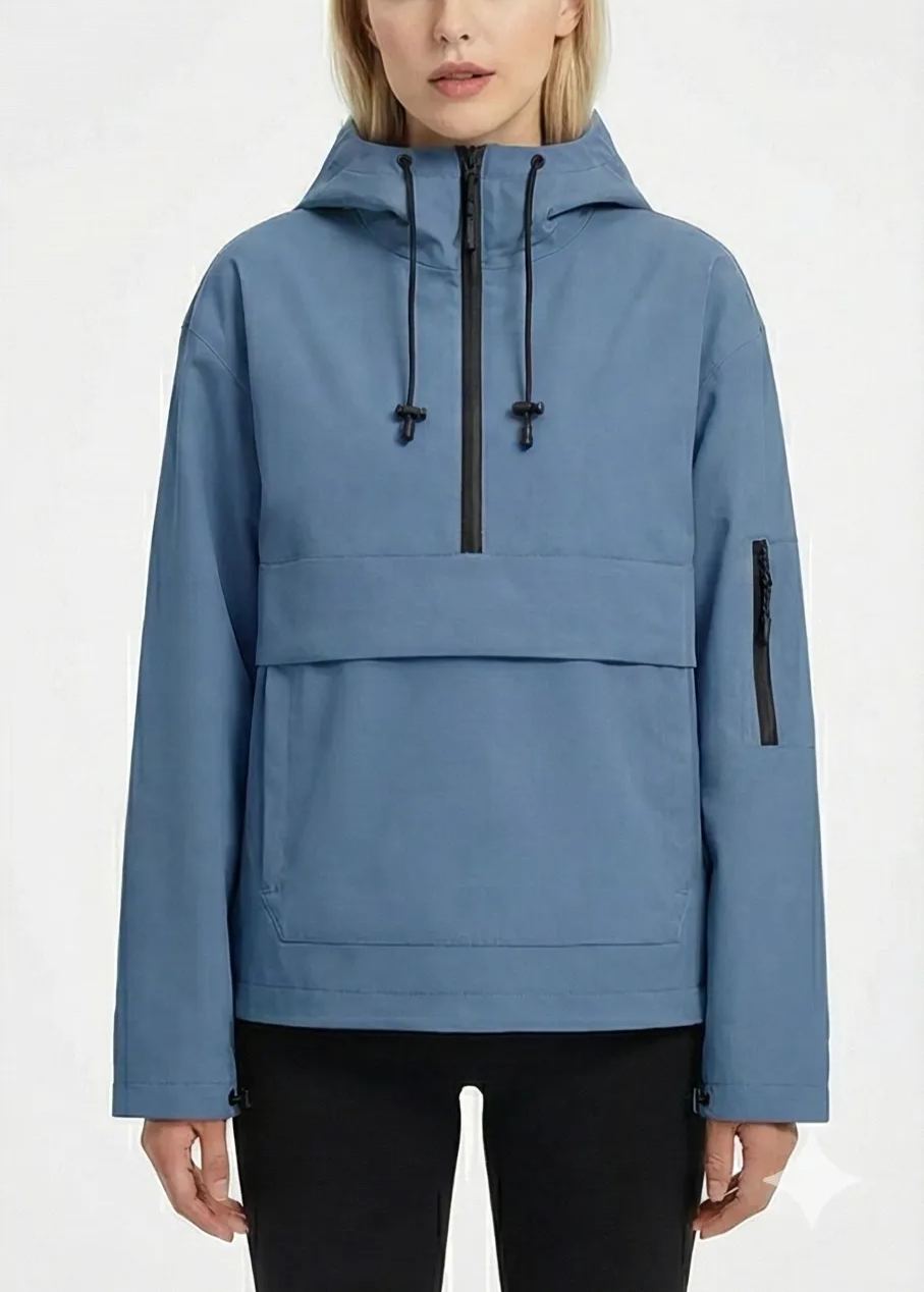 Fleece-lined Hooded Rain Jacket With Kangaroo Pocket (Buy 2 Free Shipping)