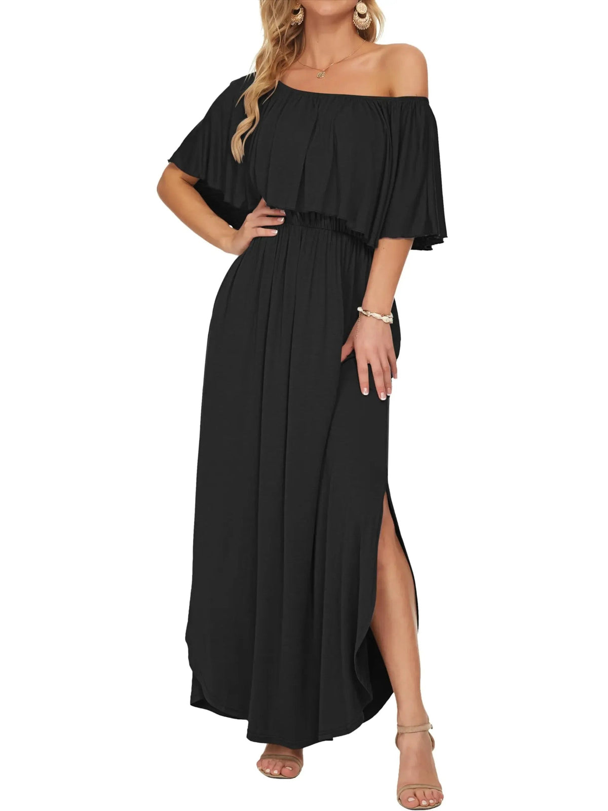 Women's Summer Floral Off-the-Shoulder Maxi Dress