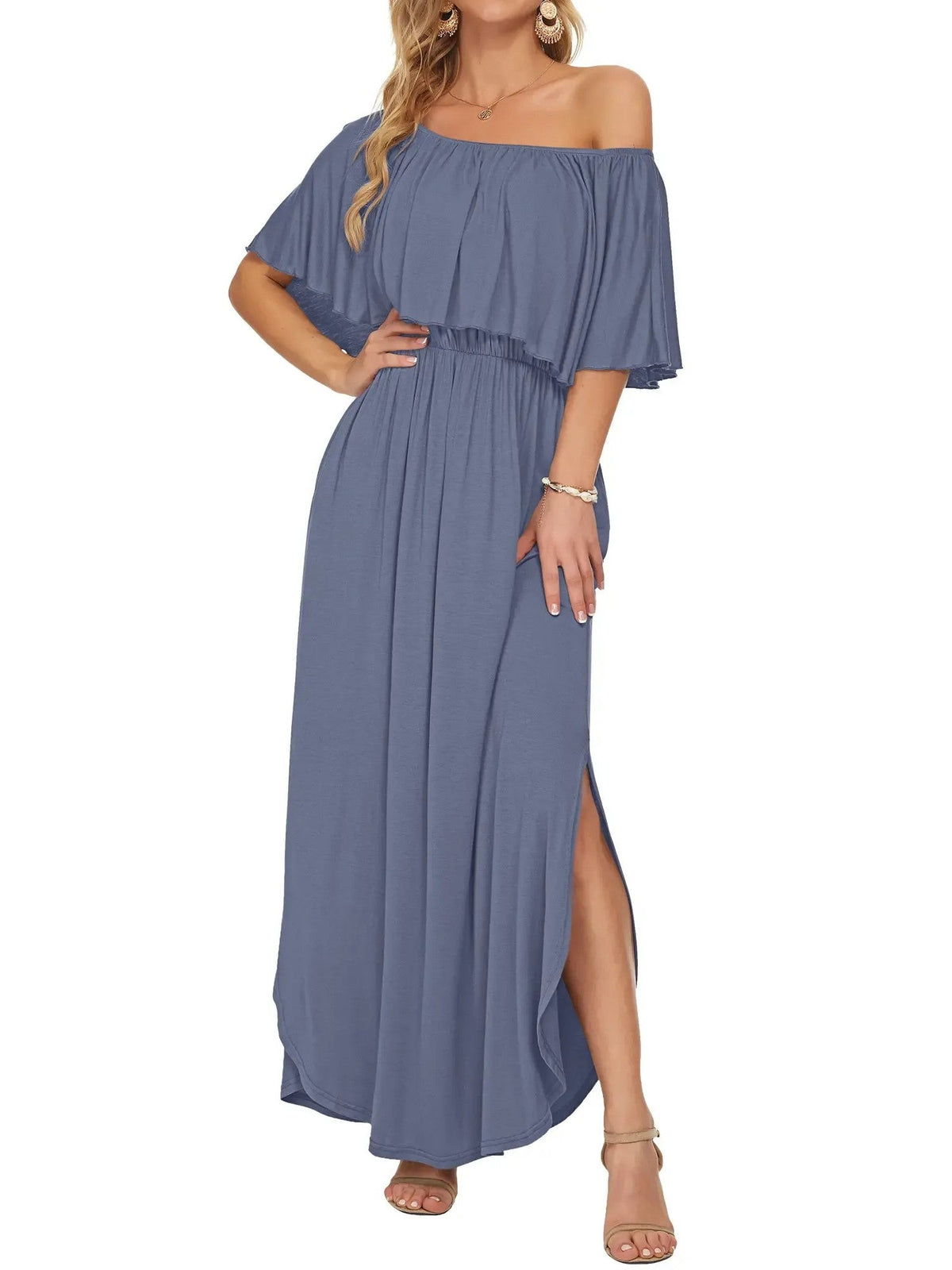 Women's Summer Floral Off-the-Shoulder Maxi Dress