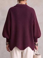 Women’s Oversized Collared Button Front Cardigan