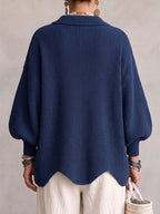 Women’s Oversized Collared Button Front Cardigan