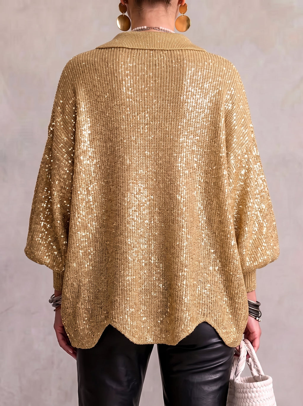 Women’s Oversized Collared Button Front Cardigan